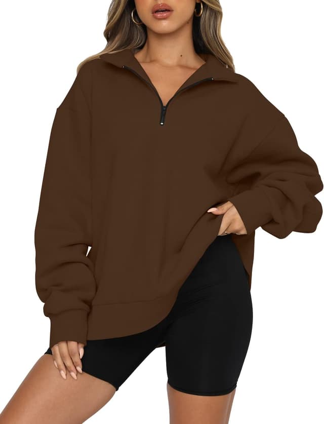 Thumbnail 6 de CHICZONE oversized quarter-zip sweatshirt for women with pocket (cotton and polyester blend)