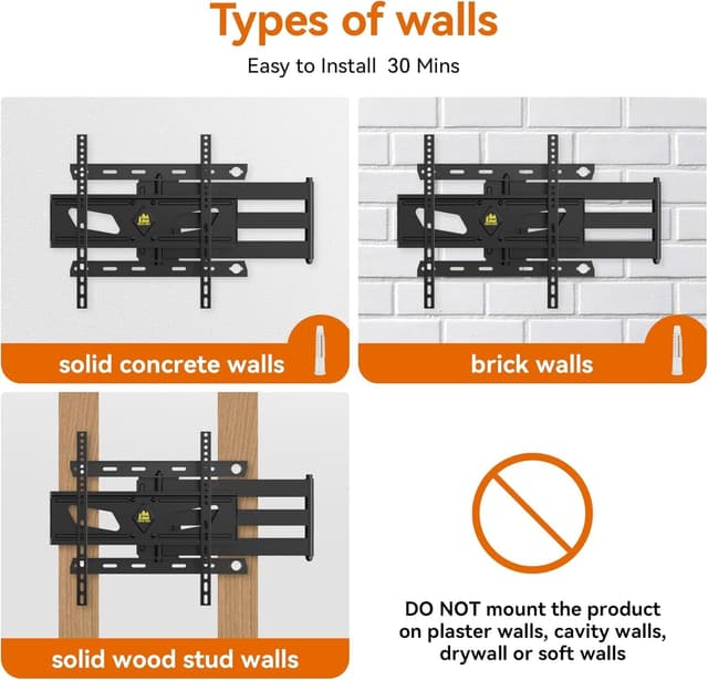 Detalle de FORGING MOUNT 910 mm TV wall bracket for 32–65 inch TVs