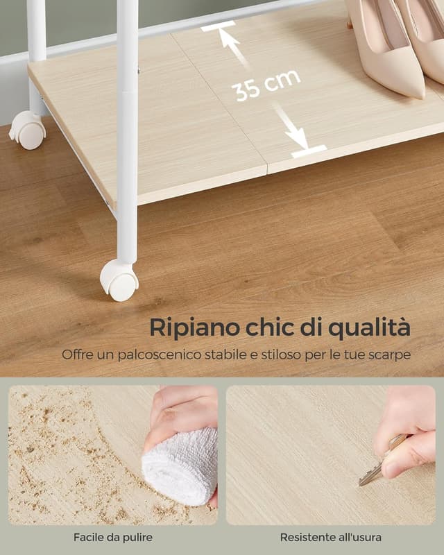 Detalle 1 de SONGMICS HSR152W01 doppio appendiabiti 98,5 cm