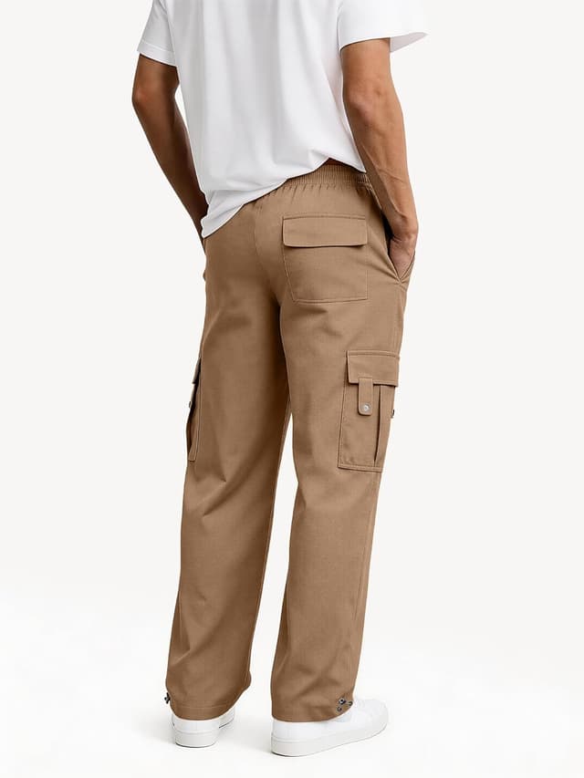 Detalle de HOTake Men’s Relaxed Fit Stretch Cargo Pants