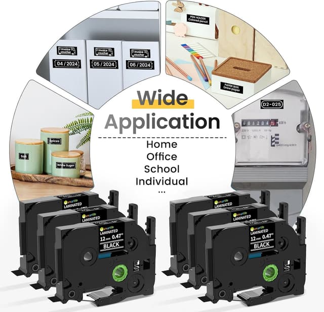 Thumbnail 6 de Markurlife TZe 335 12 mm Schriftband Weiß auf Schwarz