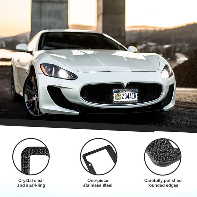 Thumbnail 1 de Luxury Bling License Plate Frames 2 Pack