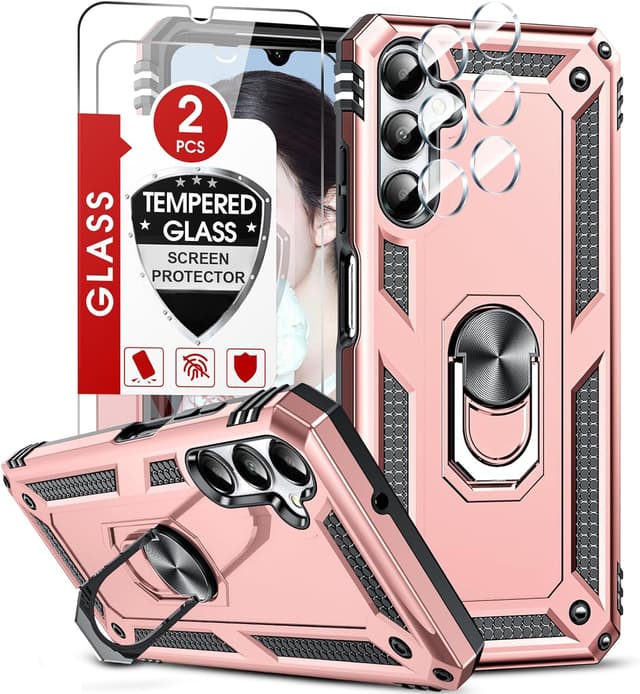 Detalle de LeYi Galaxy A05s case with ring, pink