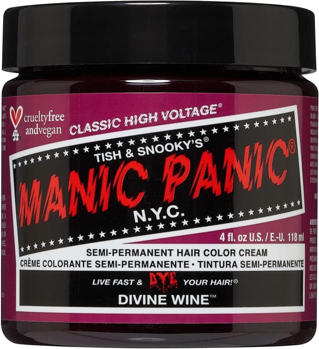 Detalle de Manic Panic Classic High Voltage Divine Wine (118 ml) – tinta capelli in crema vegan senza PPD