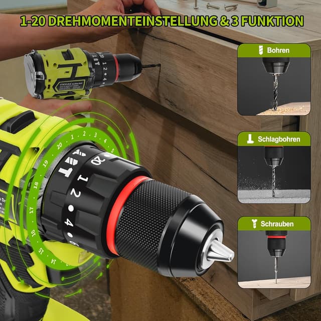 Thumbnail 4 de VOERJIA Taladro Percutor 21V 65Nm