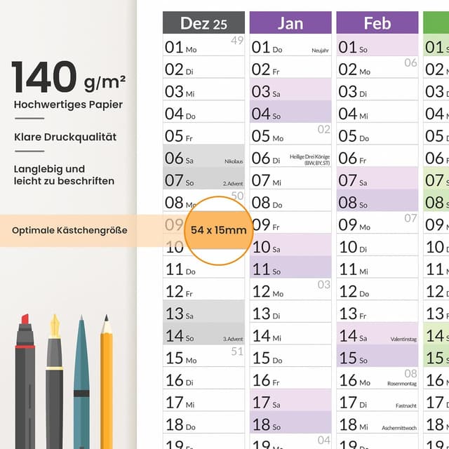 Thumbnail 3 de SUNEE Wandkalender 2026 A1 14 Monate 📅