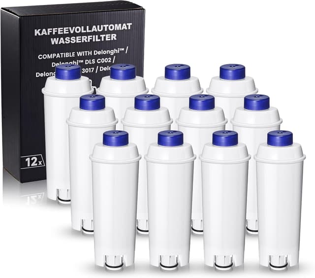 Detalle de Mutital filtro da caffè di ricambio per DeLonghi DLSC002, SER3017 e 5513292811 (compatibile con serie ECAM/ESAM/ETAM) – 12 pezzi