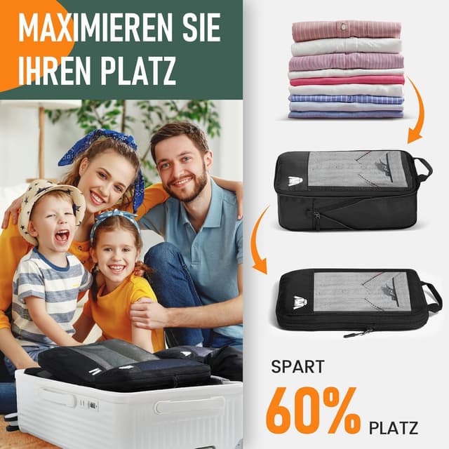 Detalle 2 de Compression Packing Cubes 8-teilig Koffer Organizer