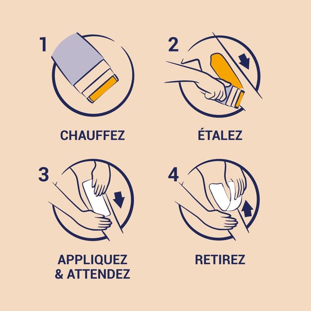 Detalle de Nair Roll-On Cire au Sucre au Lait & Miel – lot de 2 flacons de 100 ml + 2 x 10 bandes réutilisables