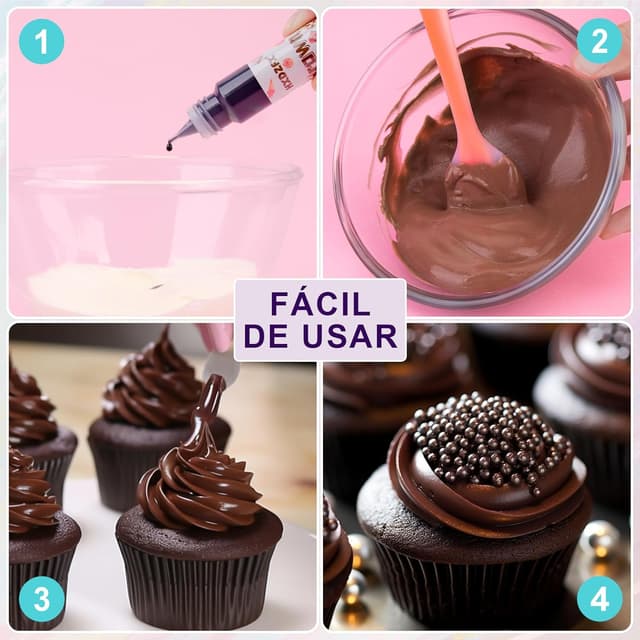 Thumbnail 3 de Colorante Alimentario Marrón - 3 Botellas de 30ml 🟤