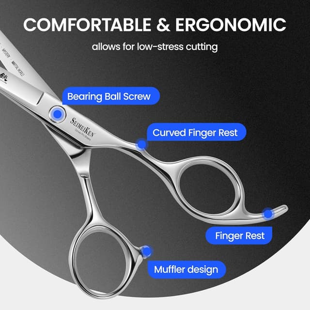 Detalle de SEIMEIKEN Hair Cutting Scissors Kit (10PCS) – 6.0 Inch Hair Shears Set for Salon & Home Use