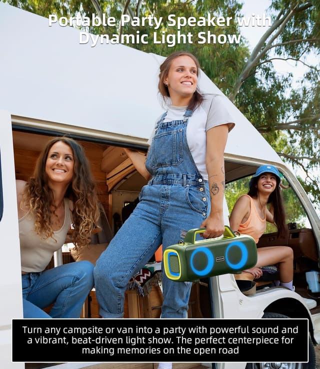 Thumbnail 6 de VUOPAX Cassa Bluetooth portatile da 140W IP65 con 2 subwoofer, 2 tweeter, batteria fino a 24 ore e luci RGB
