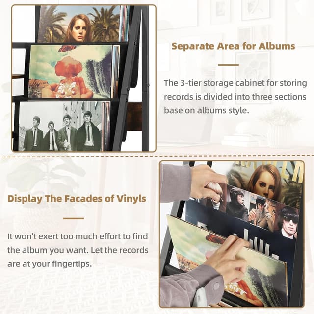 Detalle 2 de Bikoney giradischi con stand vinili 200 album