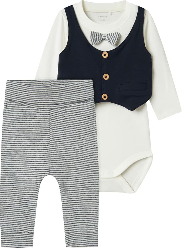 Detalle de NAME IT Nbmadam LS Body Set: completo da notte unisex per bambini e ragazzi