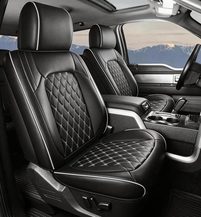 Detalle de Umbrauto Custom Fit Seat Covers for Ford F-150 (2015-2026) & F-Series Super Duty (2017-2026) — Waterproof Nappa Leather