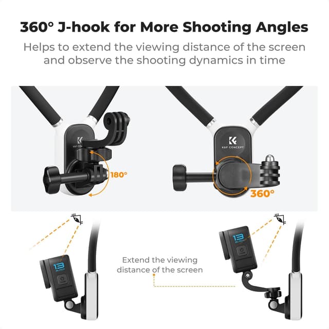 Detalle 2 de K&F Concept Magnetic Neck Mount for GoPro Hero & DJI Osmo Action (POV neck holder with flexible angle)