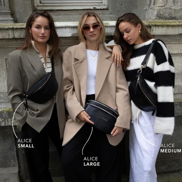 Detalle 2 de Expatrié Marsupio Donna Alice Medium nero in pelle vegana impermeabile