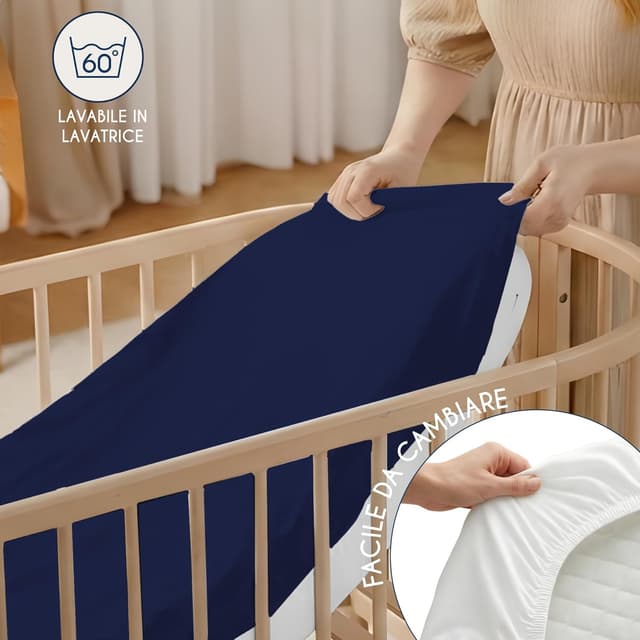 Thumbnail 5 de Dreamzie Lenzuolo con Angoli 40x80 Blu Scuro