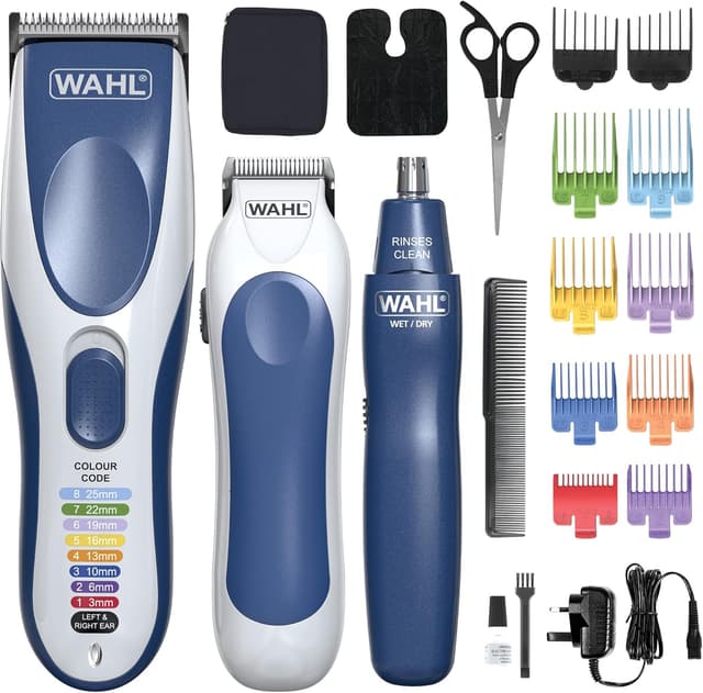 Detalle de Wahl Colour Pro Cordless 3‑in‑1 Hair Cutting Kit – Rechargeable Clipper, Battery Trimmer & Nose/Ear Tool