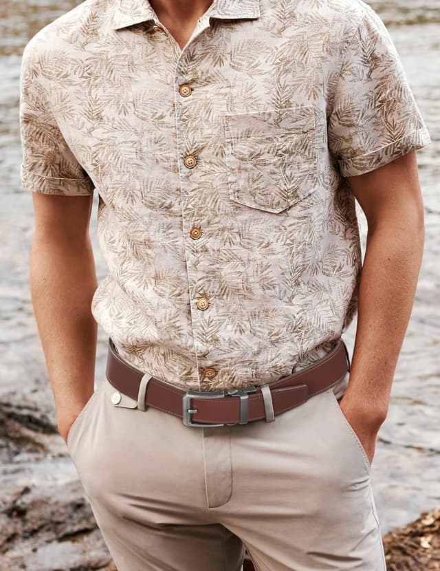 Detalle de JUKMO 1,5“-Leder-Ratschengürtel (38 mm) für Herren in Geschenkbox