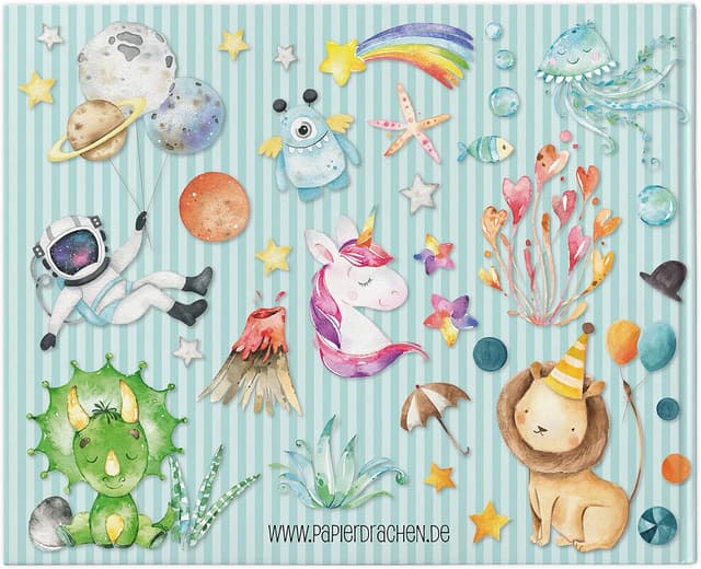 Thumbnail 1 de Papierdrachen Freundebuch Türkis 27 Freunde