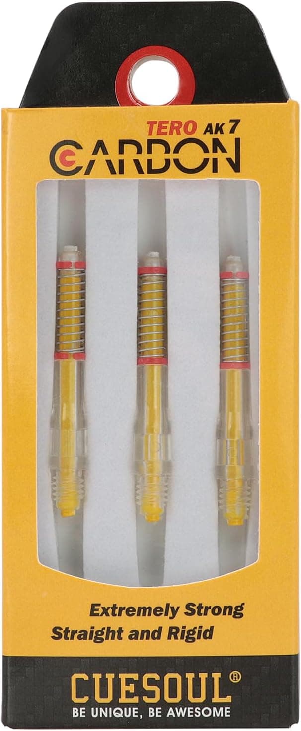 Detalle de CUESOUL TERO AK7 Carbon Dart Shafts (Stem, Built-in Spring) – Set of 3