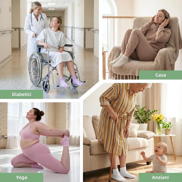 Detalle de LOFIR calzini donna antiscivolo in fibra di bambù per diabetici, senza elastico e senza cuciture (6 paia)