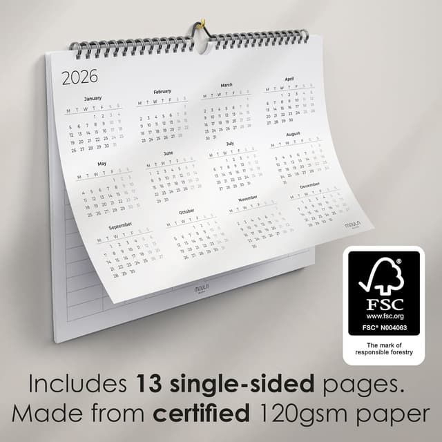 Thumbnail 5 de 2026 Family Planner Calendar A4, 12‑month 📅