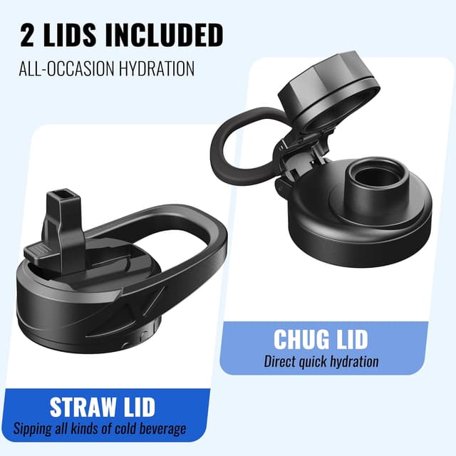 Detalle de CIVAGO 32 oz Glass Water Bottle with Straw, Handle & Time Markers (Leakproof) — Army Green