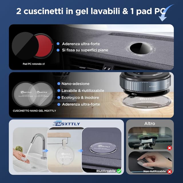 Thumbnail 4 de MSXTTLY Vmag-S1 supporto magnetico auto per iPhone e Android