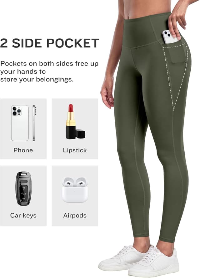 Detalle de LZYVOO Women's Pockets High-Waisted Yoga Leggings 6-Pack đ§â