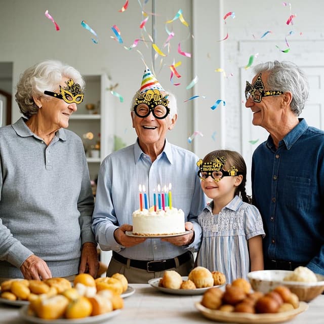 Detalle 2 de COLANANA Birthday Party Glasses Decoration (8-piece set) – fun paper eyeglasses for birthday photo booths