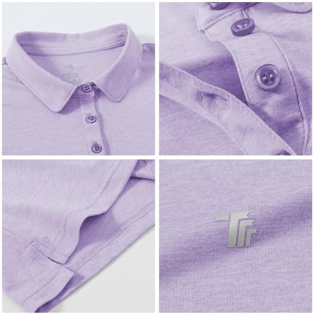 Detalle de YSENTO Damen Golf-Poloshirt Kurzarm – schnelltrocknend, atmungsaktiv & UPF 30+