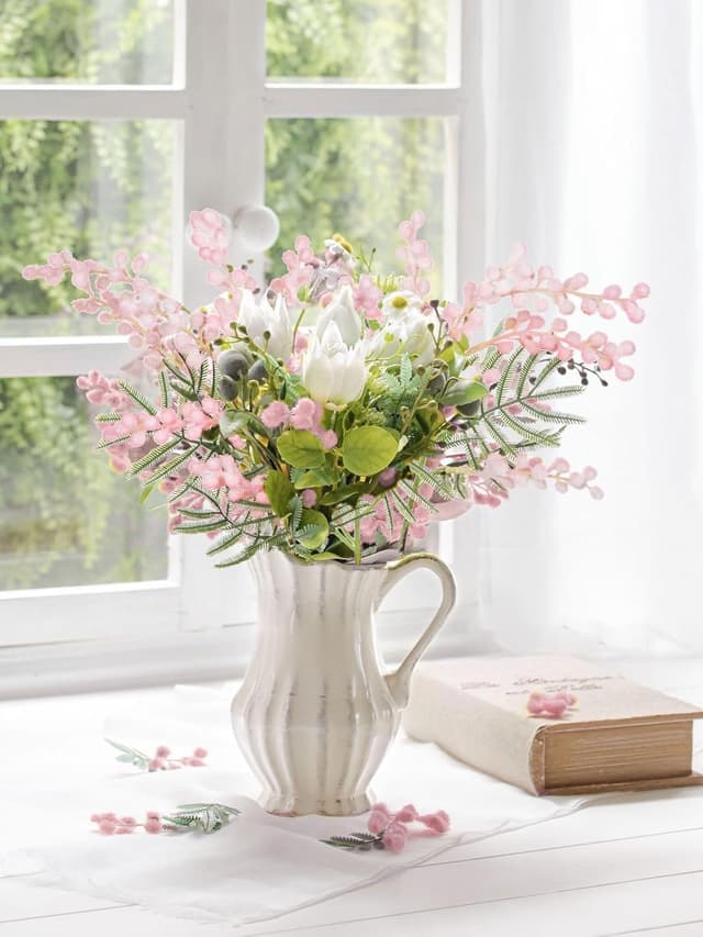 Thumbnail 2 de Oairse 6PCS Artificial Flowers 42cm Pink