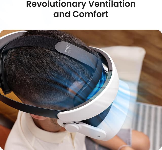 Detalle de KIWI design H4 Boost Battery Halo Head Strap for Meta Quest 3/3S (DualFast Charging)