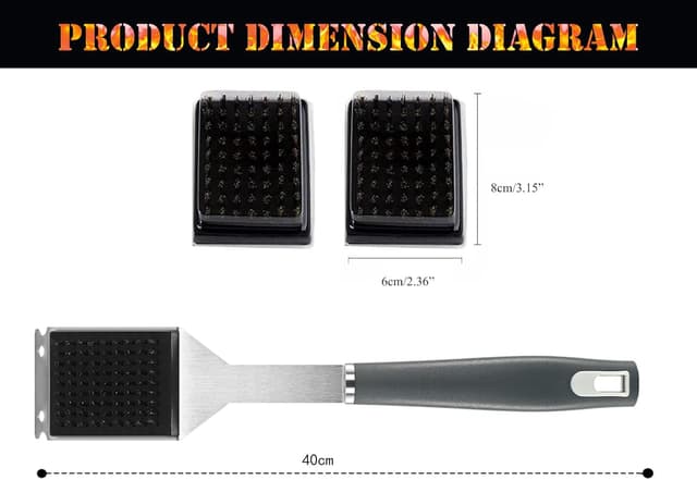 Detalle de Stainless steel BBQ brush QH7 2-in-1