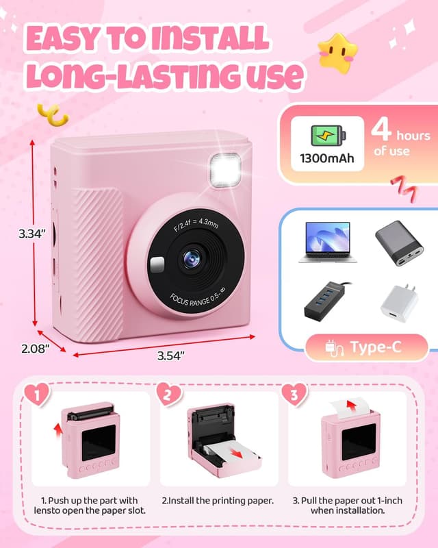 Thumbnail 6 de TIATUA Fotocamera bambini 2,4 pollici 1080P