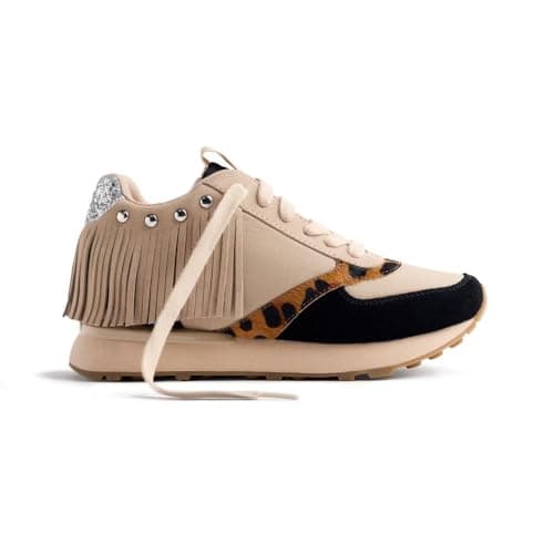 Detalle 2 de Zapatillas Bricelyn Flecos piel cuña