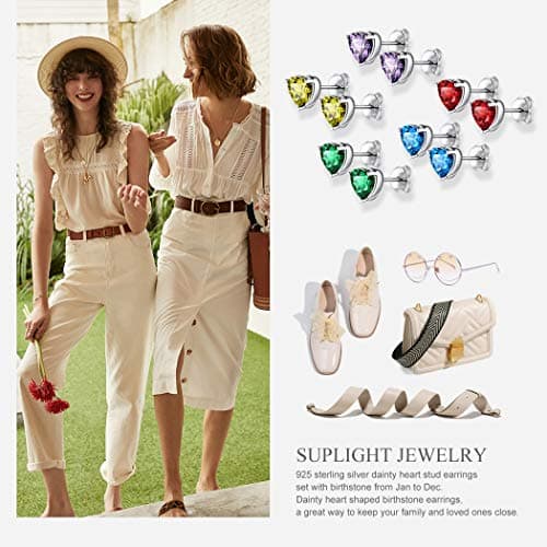 Detalle de Suplight pendientes corazón de plata 925 abril