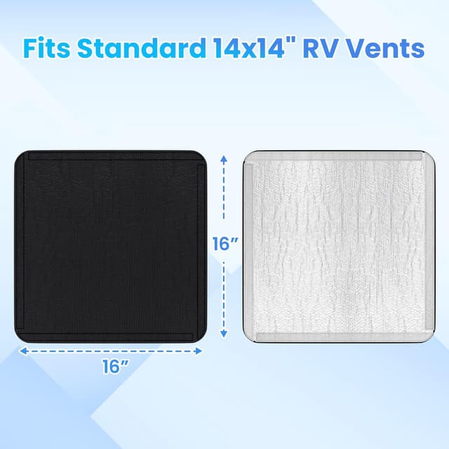 Thumbnail 6 de Safoner RV Roof Vent Skylight Insulator Cover (16 x 16 inch) for Camper Skylights, Sun Blackout Fabric in Black