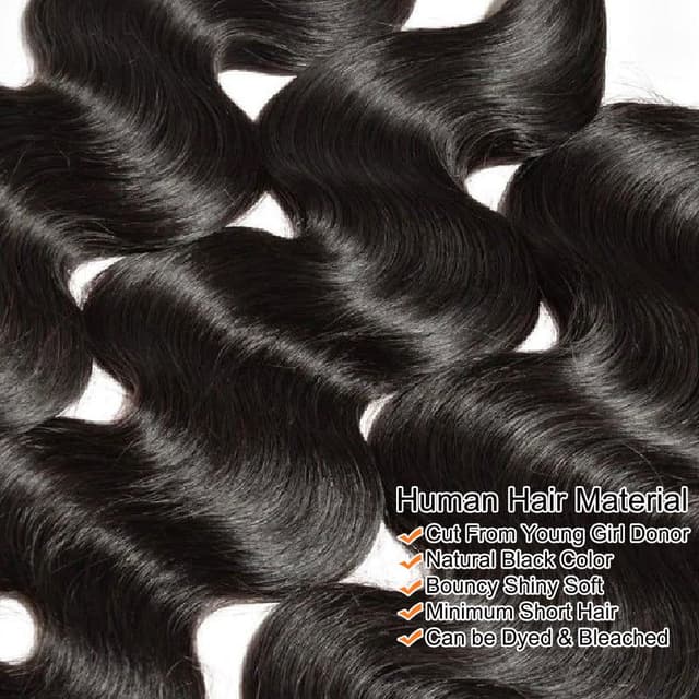 Detalle 2 de 12A Human Hair Bundles (18–24 Inch) Raw Body Wave, 4 Bundles Brazilian Virgin Hair Quick Weave Extensions