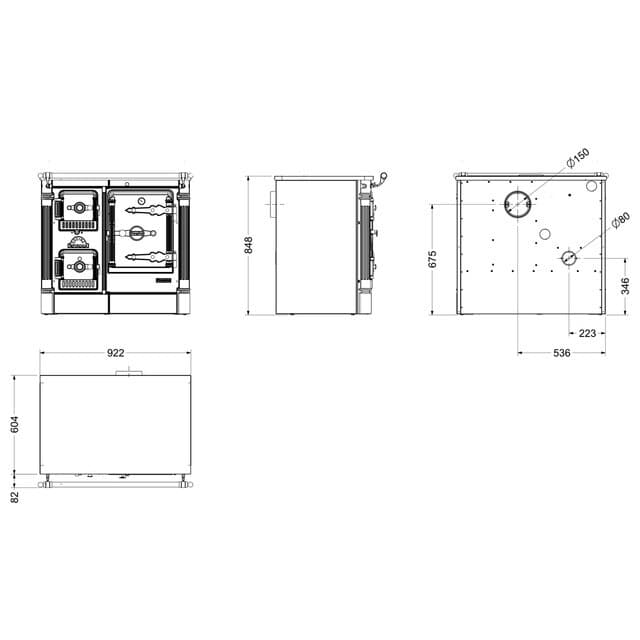 Detalle 2 de Hergom L-07/90 Cocina de leña 8 kW