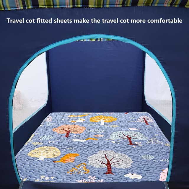 Thumbnail 4 de Padded Travel Cot Sheet Fitted 95x65 cm