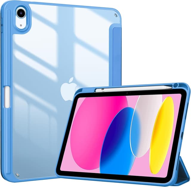Detalle de ProCase Hülle für iPad 11" (A16) 2025 / iPad 10. Gen 10,9" (2022) – Schutzhülle mit Stifthalter, Smart Cover & Auto Schlafen/Wachen (blau)