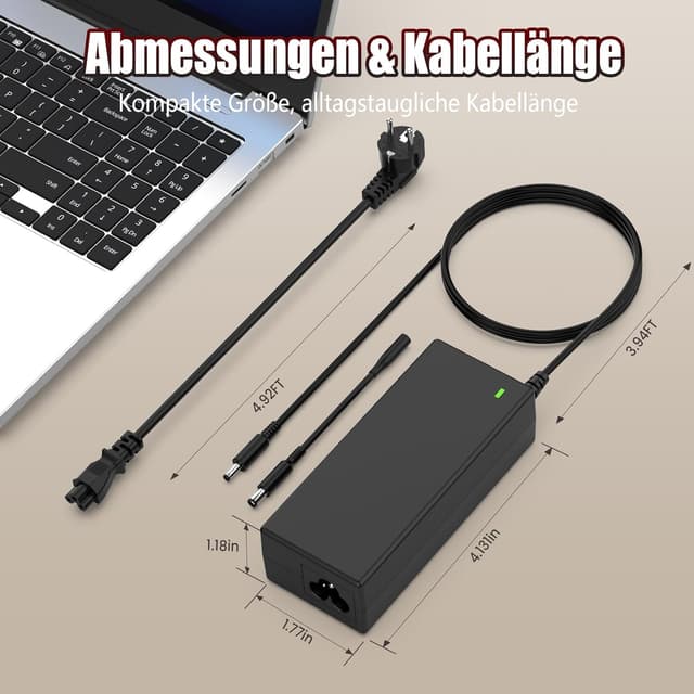 Thumbnail 6 de 65-W-Laptop-Ladekabel (Netzteil) für Dell – kompatibel u. a. mit Inspiron & Latitude (19,5 V, 65 W max)