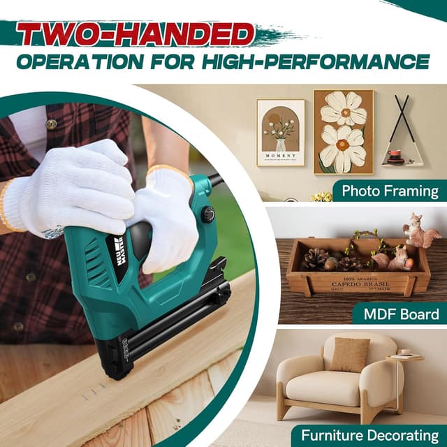 Detalle de NEU MASTER Electric Brad Nailer & Staple Gun (18G) for Upholstery, Carpentry & Woodworking