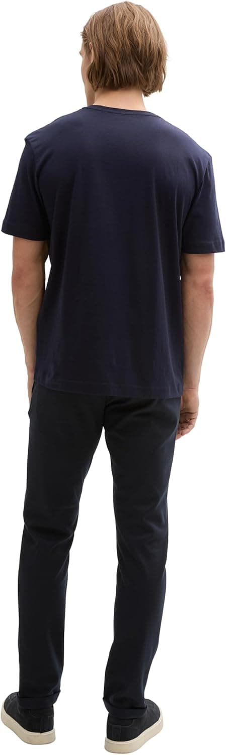 Detalle de TOM TAILOR Maglietta Basic da uomo 10690 in maglia, Knitted Navy (XL)