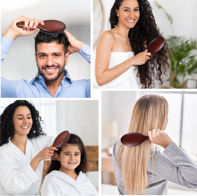 Detalle de RAVEGO brosse cheveux en poils de sanglier