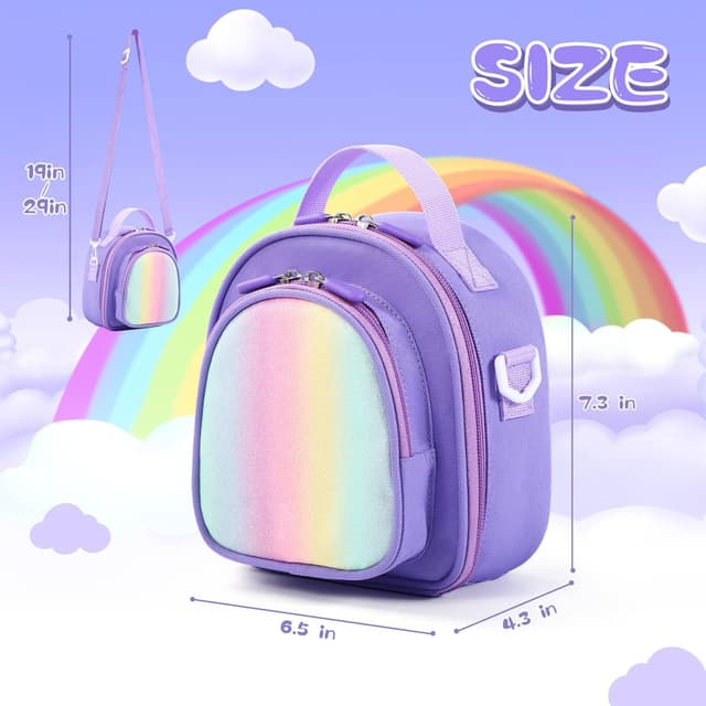 Detalle 2 de Piaclen Carrying Case Compatible with Yoto Mini (2024 Edition) — 30-Card Storage Bag with Handle & Shoulder Strap (Purple)