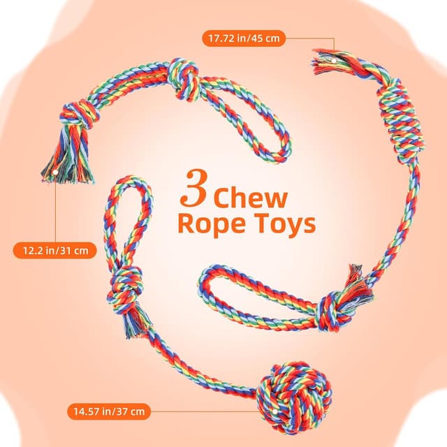 Detalle de Tivray Outdoor Bungee Tug Toy with 3 Dog Chew Ropes (Tree Hanging Bungee Tugger) – Orange/Black